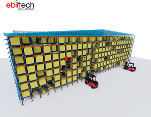 EBILTECH CE Certified Two Way Shuttle Clad Racking Warehouse Integrated Rack
