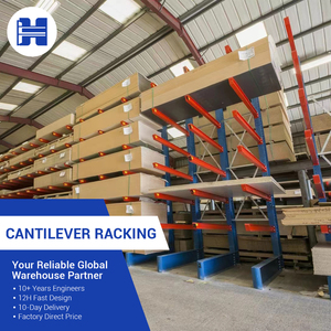 High Capacity Heavy Duty Roll Formed Cantilever Rack Adjustable Arms Powder Coated Finish for Industrial Warehouse Steel Storage