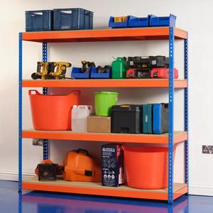 Heavy Duty Industrial Shelving Unit 4 Levels Boltless Adjustable Powder Coated Warehouse Pallet Racking