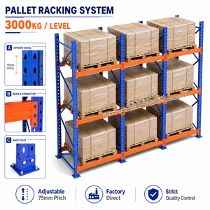 3 Pallet Levels Heavy Duty Steel Warehouse Rack