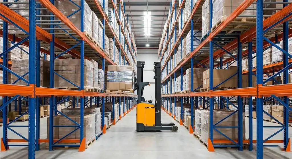 Selective pallet racking warehouse system