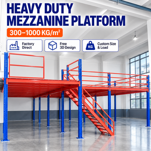 Heavy Duty Steel Mezzanine Floor Rack System For Warehouse Storage