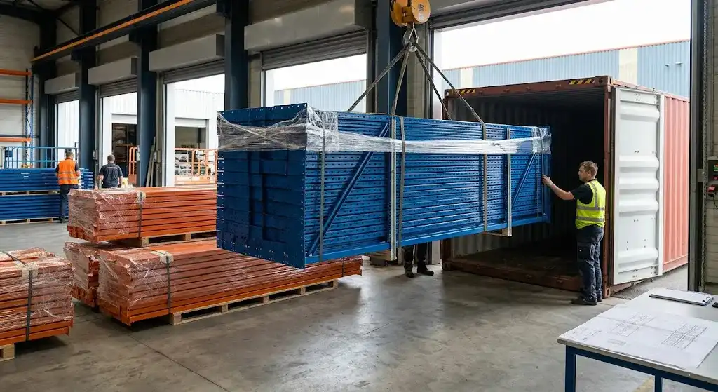 Export ready pallet racking shipment